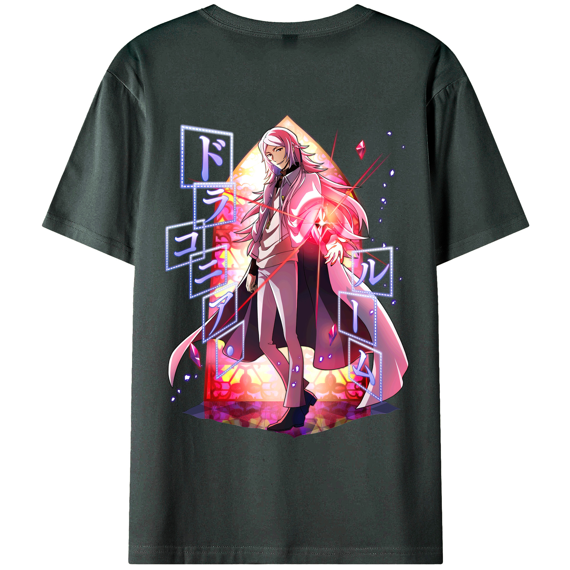 （画像用） 文豪ストレイドッグス Bungo Stray Dogs 綿100％ メンズ半袖Tシャツ（バックプリント） 通気性